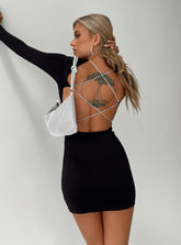 Verisha Long Sleeve Mini Dress Black