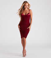Ready For Cocktail Hour Satin Mesh Midi Dress