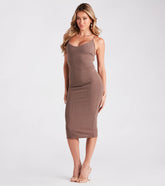 Sultry Style Strappy Back Midi Dress
