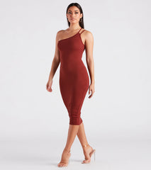 Summer Weekend Vibes One-Shoulder Midi Dress