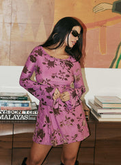 Lukea Long Sleeve Mini Dress Pink / Floral