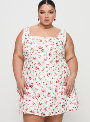 Dasha Mini Dress White Floral Curve