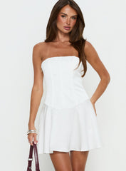 Natalisa Strapless Corset Mini Dress White