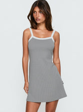 Toree Scoop Back Mini Dress Grey / White