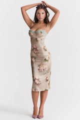 vintage floral midi dress