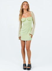 Dyer Sheer Sleeve Mini Dress Sage
