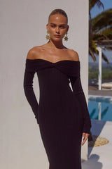 AIRILIE MIDI DRESS - BLACK