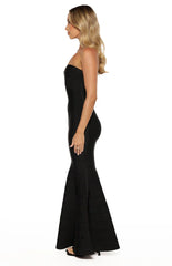 Amanda Black Bandage Strapless Formal Maxi Dress