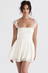 ivory a-line mini dress