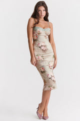 vintage floral midi dress