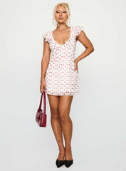 I Guess So Mini Dress White / Burgundy Tall