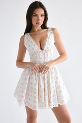 rose print mini dress