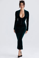 forest velvet corset dress