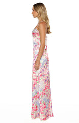 Blaise Multi Floral Satin Maxi Dress