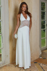 LILITH HALTER MAXI DRESS - PEARL