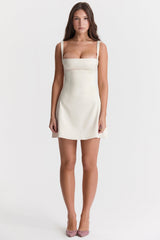 vintage cream mini dress