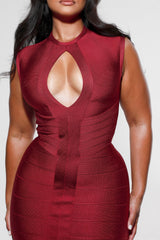 ruby bandage midi dress