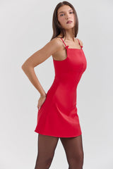 scarlet square neck a-line mini dress - sale
