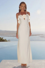 AVALEE FRILL TRIM MAXI DRESS - IVORY
