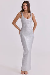 silver bandage maxi dress - limited edition