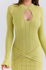 pistachio long sleeve mini dress