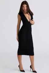 black bandage midi dress