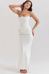 ivory strapless corset dress