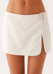 Adley Buckle Mini Skirt - Ivory