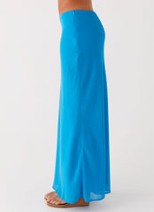 Another Life Chiffon Maxi Skirt - Turquoise