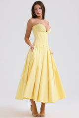sunshine strapless tulle midi dress