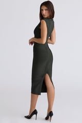 emerald bandage midi dress