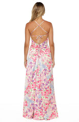 Blaise Multi Floral Satin Maxi Dress