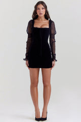 black velvet mini dress
