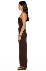 Jordan Brown Crepe Strapless Maxi Dress