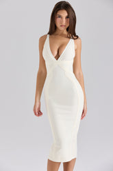 ivory midi bandage dress