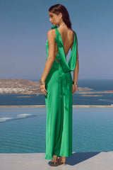 ZURINA LOW BACK MAXI DRESS - EMERALD