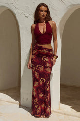 ALEXIS HALTER CUT OUT MAXI DRESS - ELIANA RED