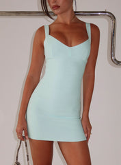 Justina Bandage Mini Dress Pastel Blue