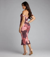 Love in Bloom Floral Off-Shoulder Dress