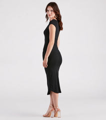 Iconic Basic Cap Sleeve Midi Dress