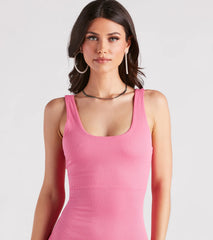 Effortless Styling Ribbed Knit Midi Dress