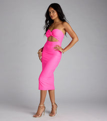 Electric Vibe Cutout Tube Midi Dress