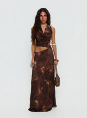 Livara Cowl Cut Out Maxi Dress Multi