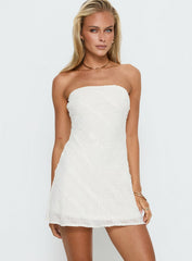 Mimosie Strapless Mini Dress Cream