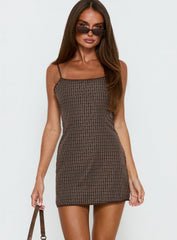 Voyage Mini Dress Chocolate Plaid