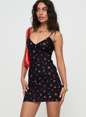 Emilee Mini Dress Black / Floral