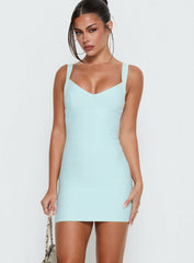 Justina Bandage Mini Dress Pastel Blue