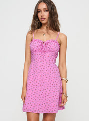 Love Birds Mini Dress Pink Floral