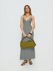 Lesondo V Neck Maxi Dress Black / White Stripe
