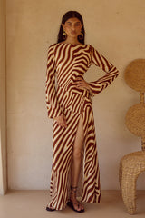 MONTIE SLEEVED MAXI DRESS - MONTIE CHOC